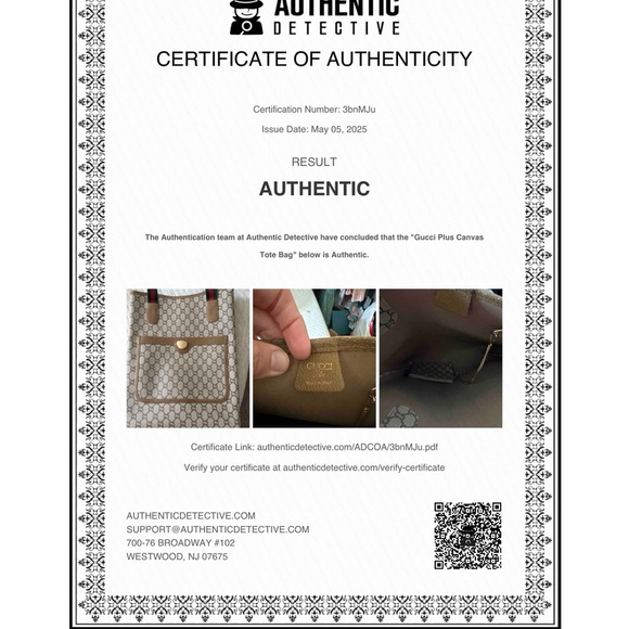 Gucci GG plus PVC/Leather tote bag COA - Picture 3 of 16